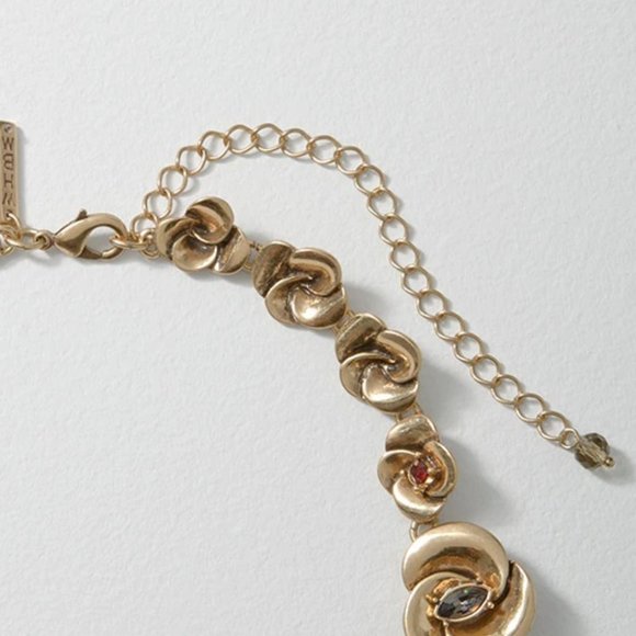 WHBM Antique Goldtone Flower Floral Necklace - Picture 5 of 6